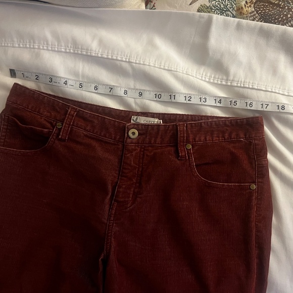 CARVE Designs Title Nine T9 Dogtown Corduroy Pants 8 Brick Raw Hem - Picture 3 of 3